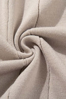 Textured Ribbed Knit T-Shirt - Apricot
