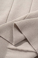 Textured Ribbed Knit T-Shirt - Apricot