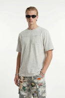 Embroidered Slub Pocket T-Shirt - Flower Gray