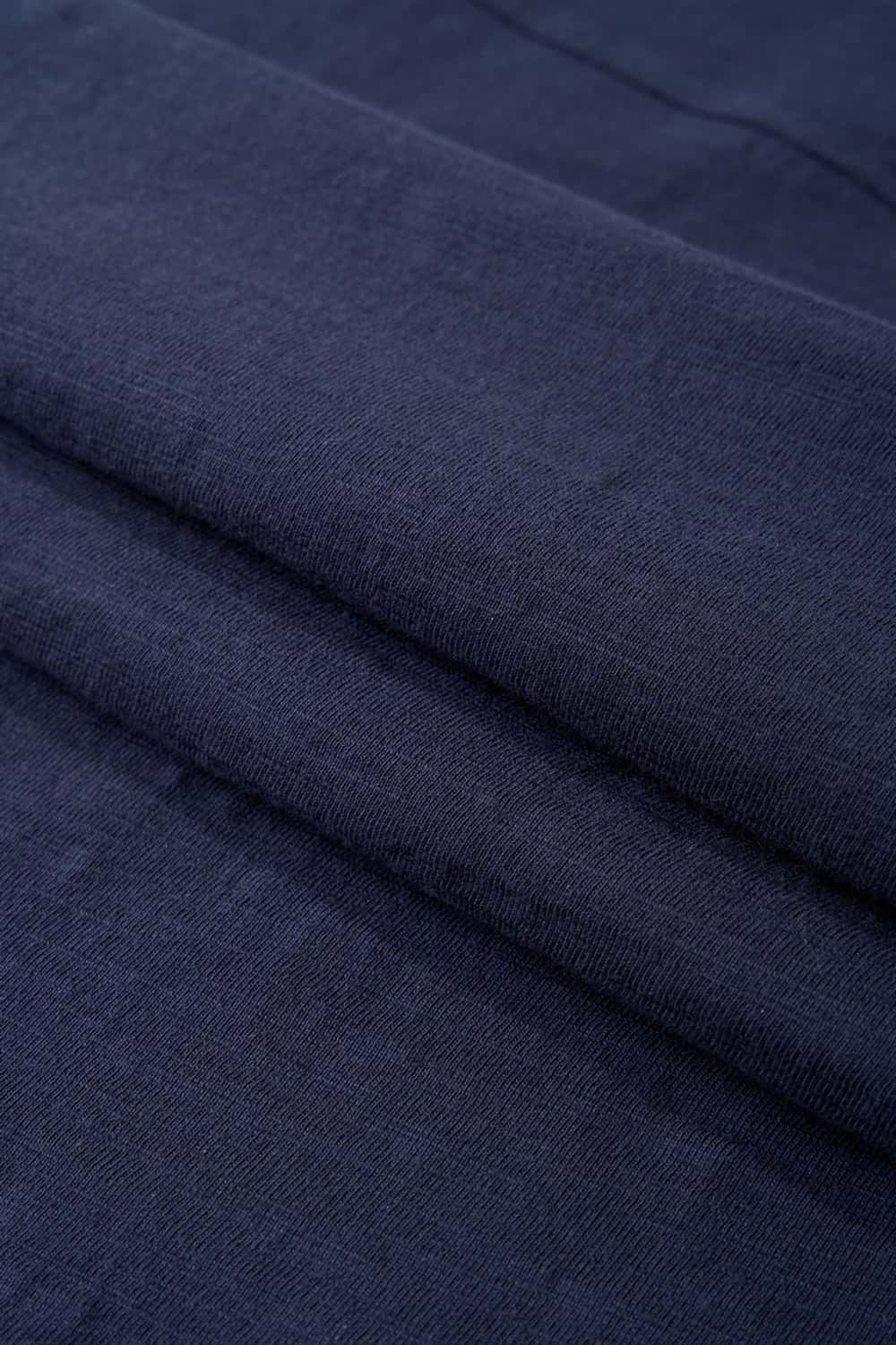 Embroidered Slub Pocket T-Shirt - Navy Blue
