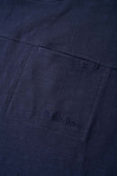 Embroidered Slub Pocket T-Shirt - Navy Blue