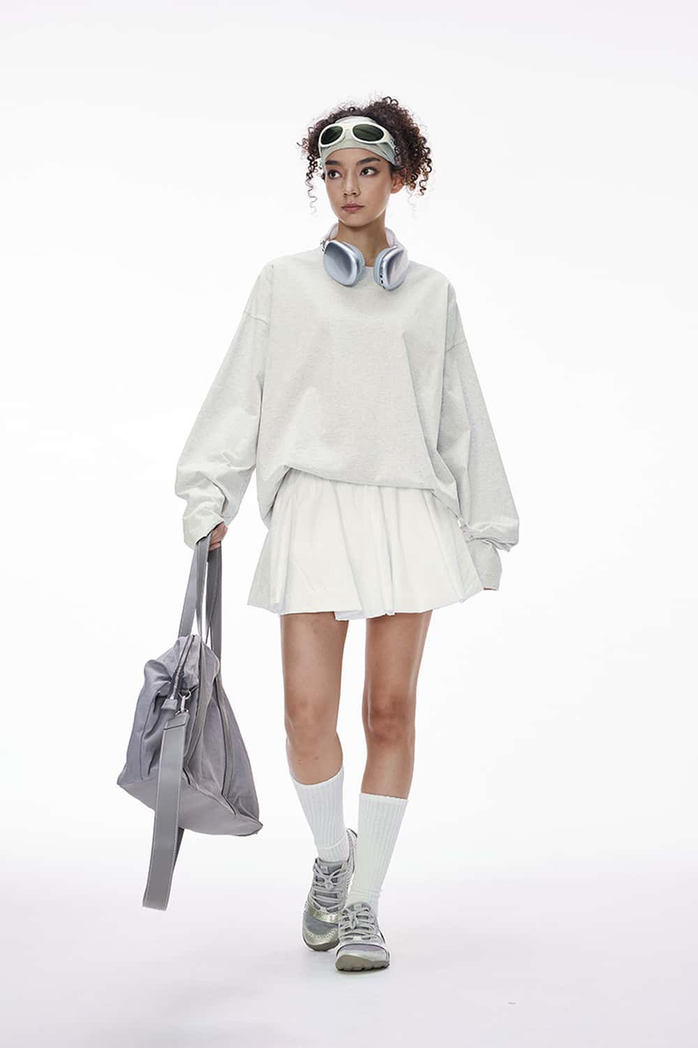 Heavyweight Relaxed Long-Sleeve T-Shirt - Flower Gray