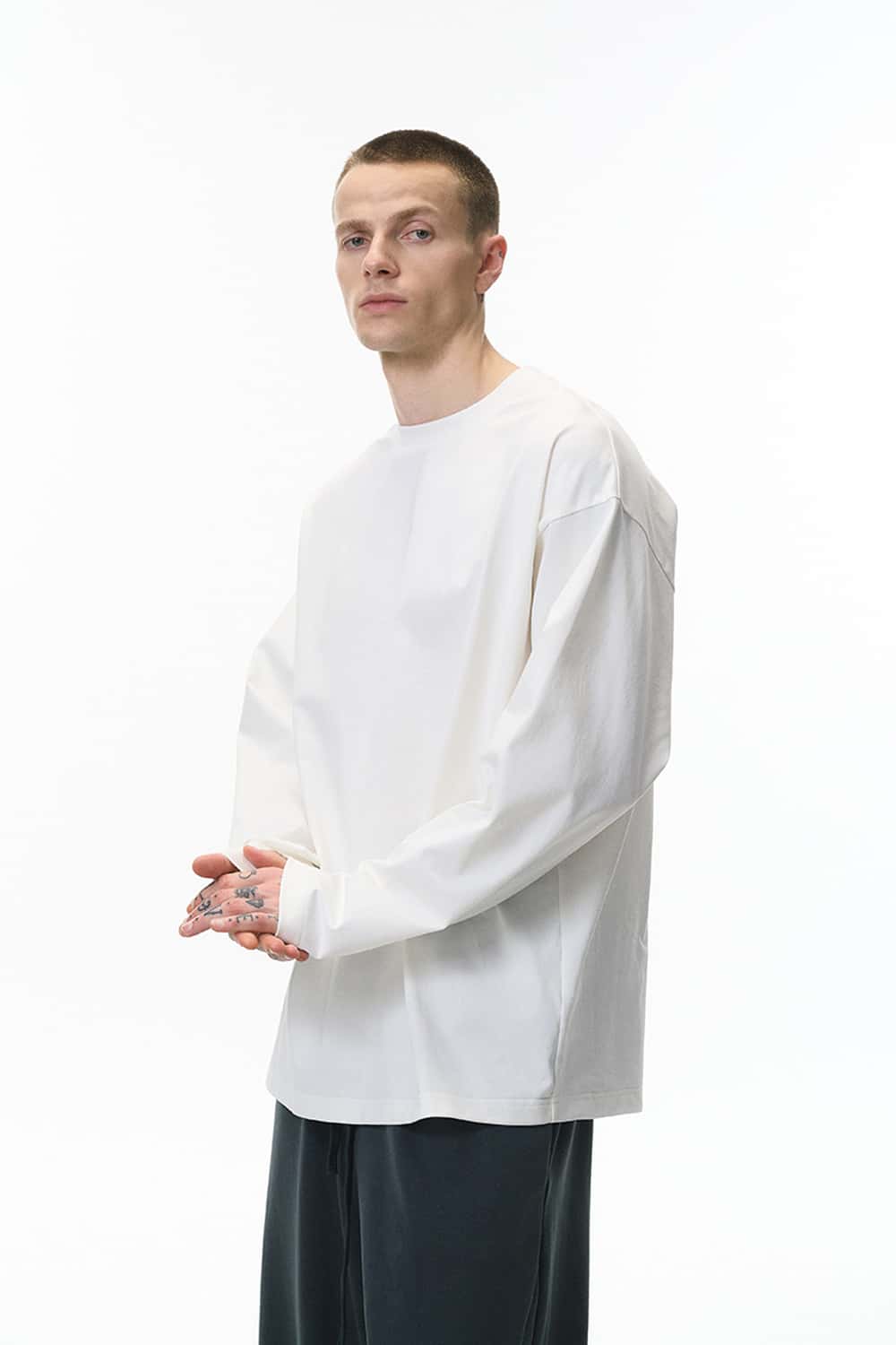 Heavyweight Relaxed Long-Sleeve T-Shirt - White