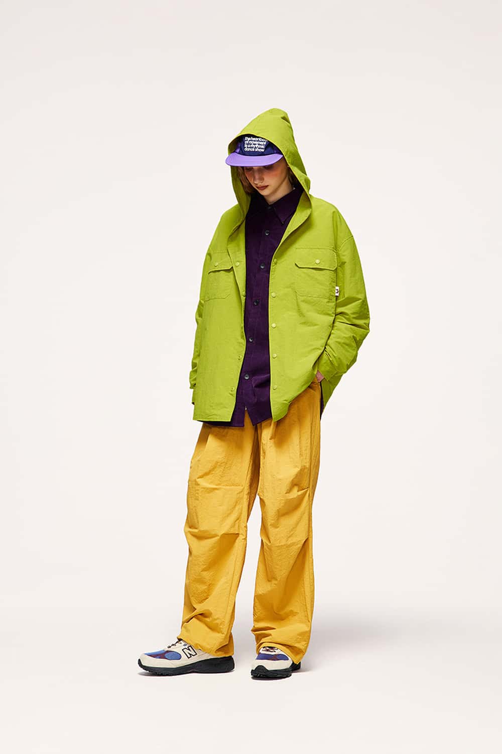 Water-Repellent Hooded Shirt Jacket - Green
