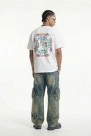 Running Graphic Contrast-Seam T-Shirt - White