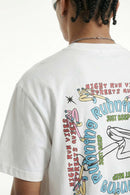Running Graphic Contrast-Seam T-Shirt - White