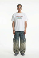 Running Graphic Contrast-Seam T-Shirt - White