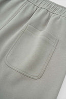 Wide-Leg Drawstring Sweat Shorts - Gray