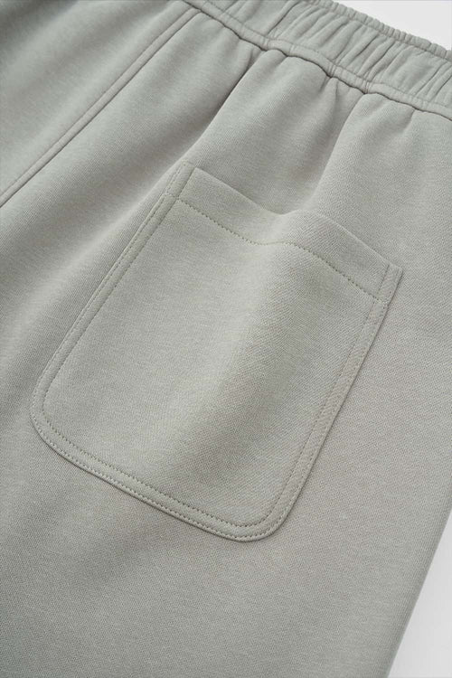 Wide-Leg Drawstring Sweat Shorts - Gray