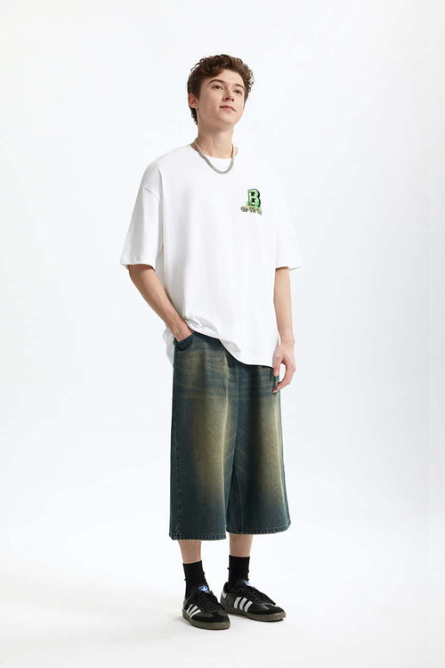 Letter Graphic Relaxed T-Shirt - White