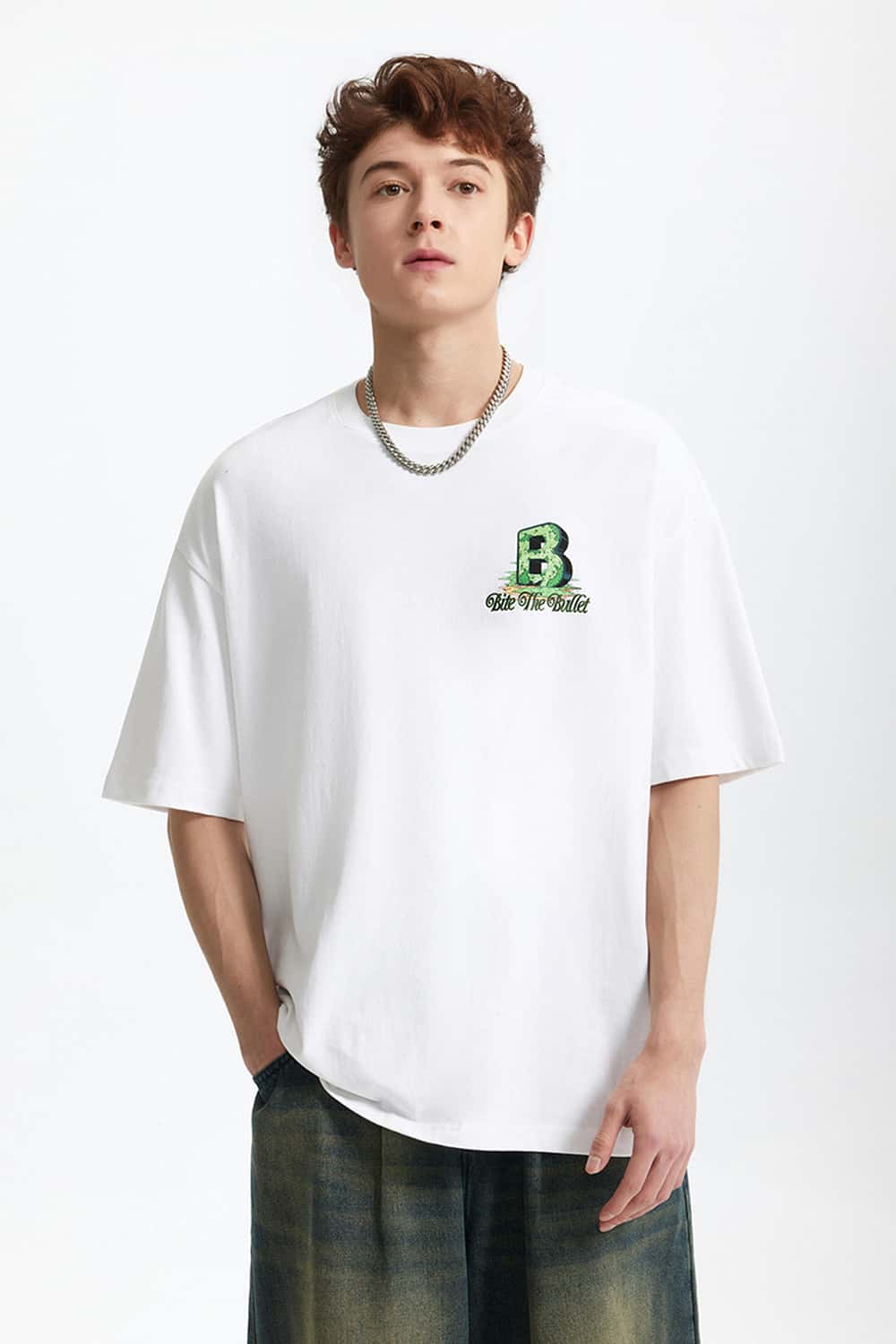 Letter Graphic Relaxed T-Shirt - White