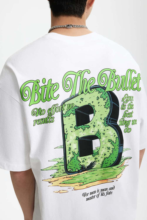 Letter Graphic Relaxed T-Shirt - White