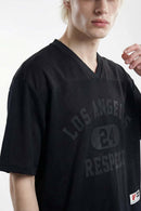 Vintage V-Neck Graphic Jersey - Active Black
