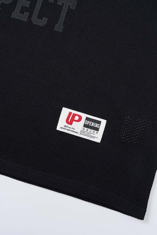 Vintage V-Neck Graphic Jersey - Active Black