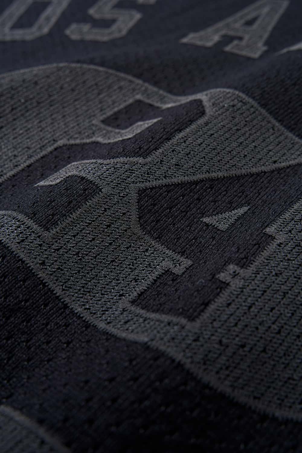 Vintage V-Neck Graphic Jersey - Active Black