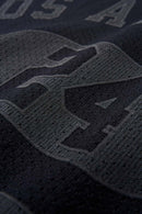 Vintage V-Neck Graphic Jersey - Active Black