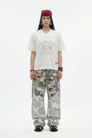Vintage V-Neck Graphic Jersey - Off White