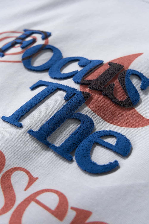 Contrast Stitch Graphic T-Shirt - Gray
