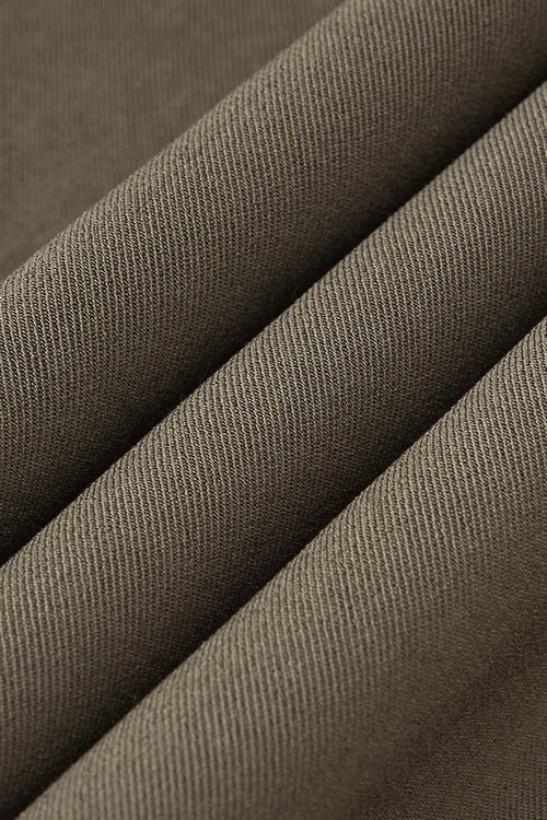 Draped Straight-Leg Trousers - Dark Brown