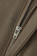 Draped Straight-Leg Trousers - Dark Brown