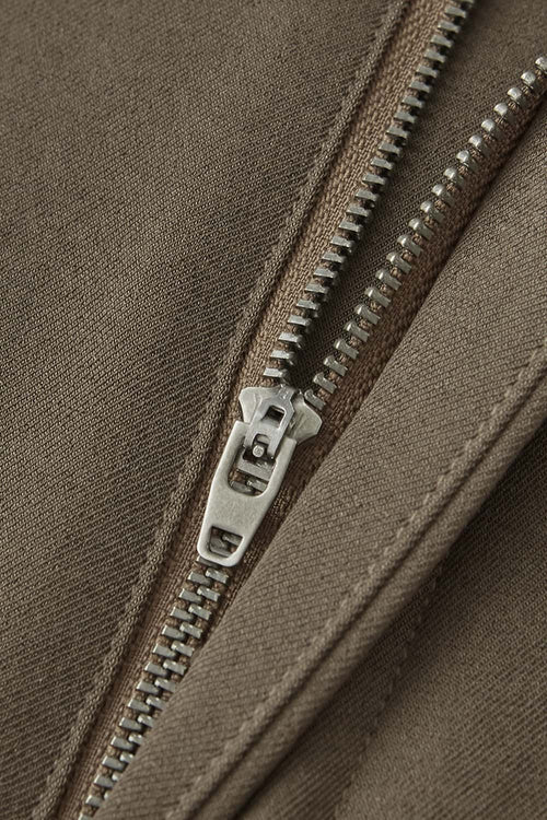 Draped Straight-Leg Trousers - Dark Brown