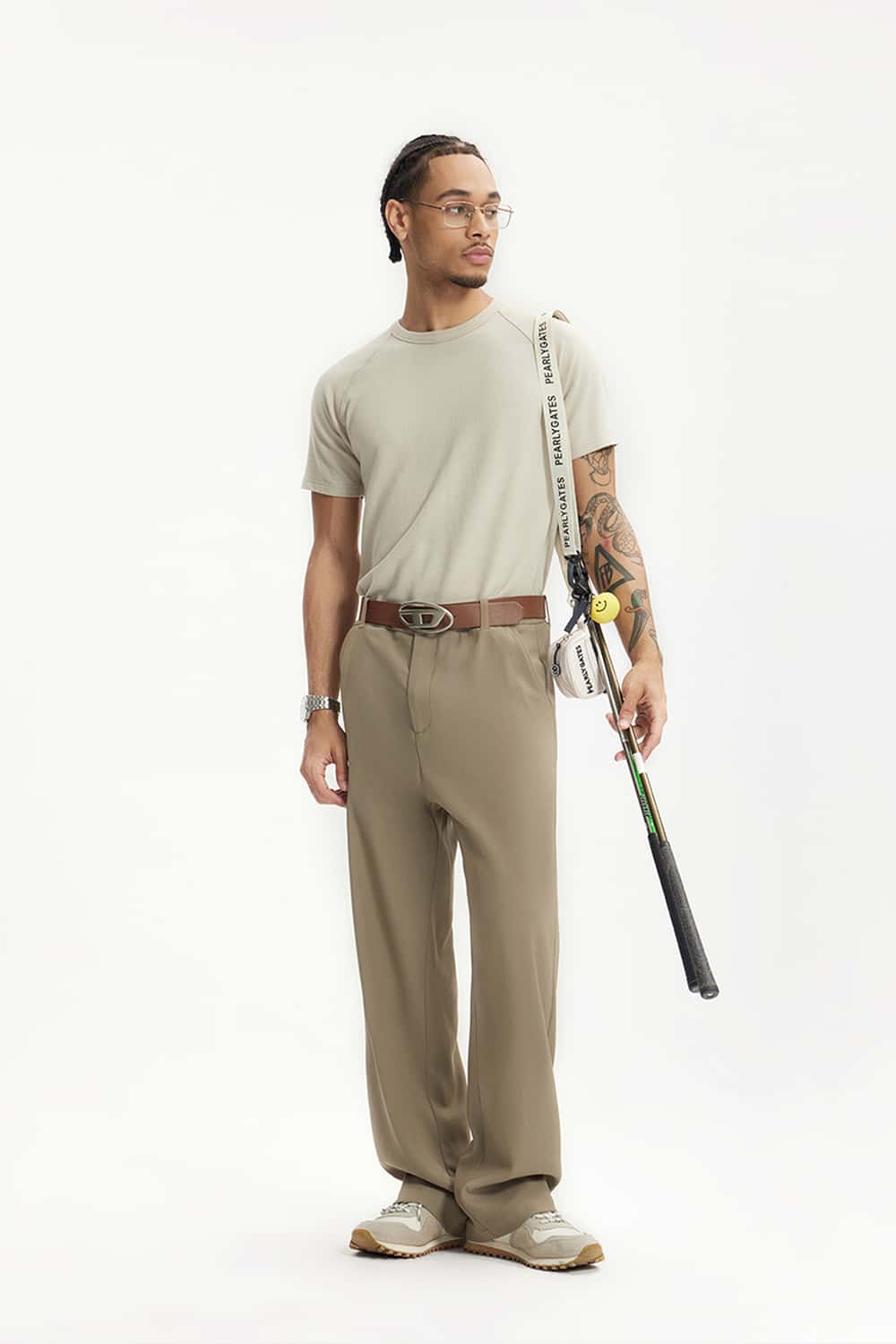 Draped Straight-Leg Trousers - Dark Khaki