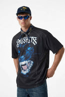 Mesh Graphic Jersey T-Shirt - Black