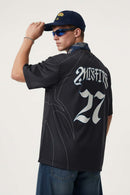 Mesh Graphic Jersey T-Shirt - Black