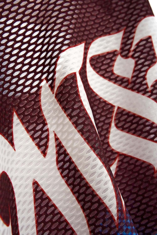 Mesh Graphic Jersey T-Shirt - Red