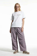 Crinkle Nylon Drawstring Pants - Purple