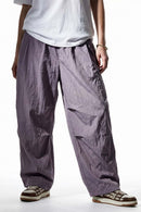 Crinkle Nylon Drawstring Pants - Purple