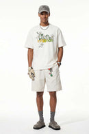 Floral Graphic Loose T-Shirt - Cream White