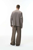 Washed Raw-Edge Utility Pants - Dark Khaki