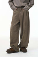 Washed Raw-Edge Utility Pants - Dark Khaki