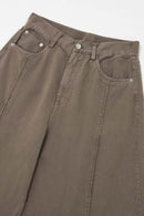 Washed Raw-Edge Utility Pants - Dark Khaki