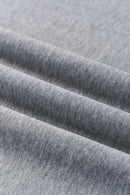 Layered Henley Loose Fit T-Shirt - Flower Gray