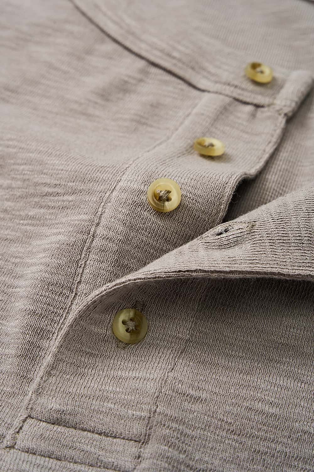 Textured Henley Short-Sleeve T-Shirt - Khaki