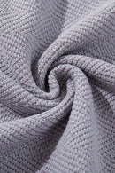 Textured Zip Knit Polo Shirt - Light Gray