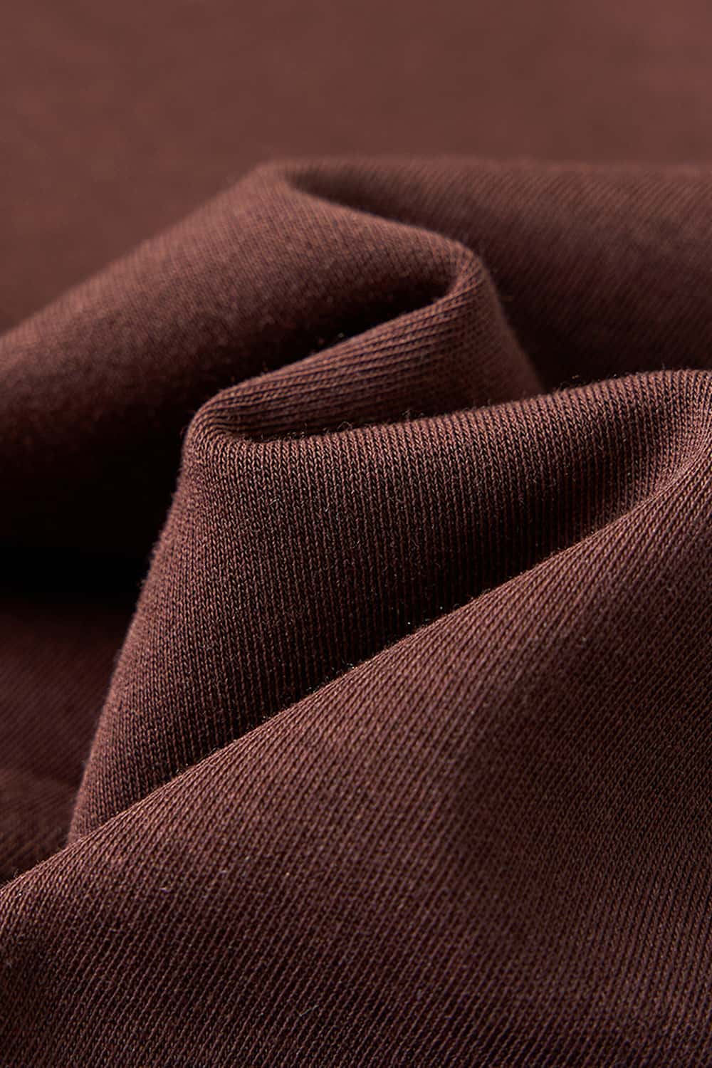 Contrast-Seam Stretch T-Shirt - Brown