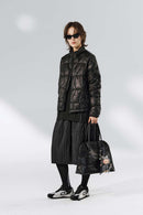 Lightweight Stand-Collar Puffer Jacket - Black