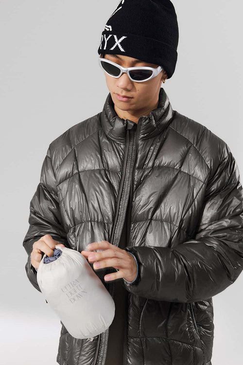 Lightweight Stand-Collar Puffer Jacket - Charcoal