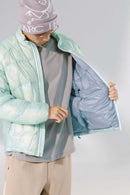 Lightweight Stand-Collar Puffer Jacket - Clear Sky Blue