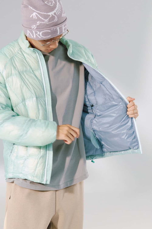 Lightweight Stand-Collar Puffer Jacket - Clear Sky Blue