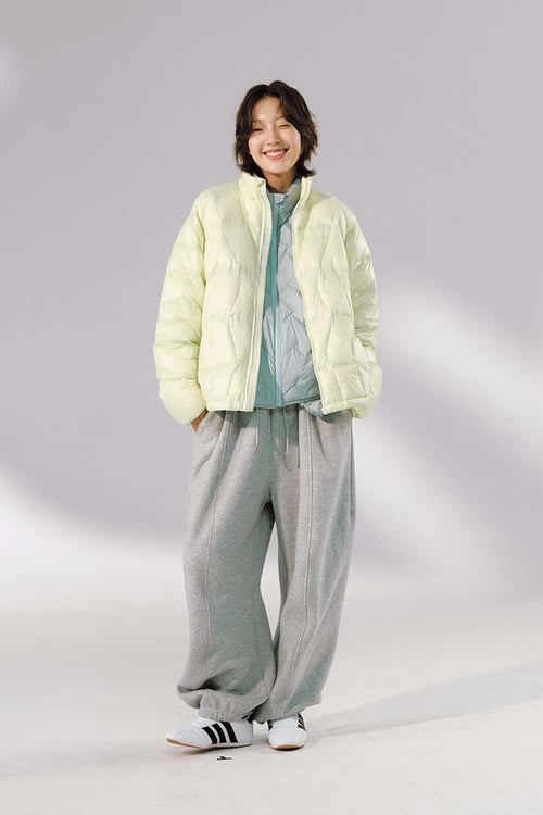 Lightweight Stand-Collar Puffer Jacket - Mint