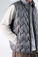 Packable Quilted Puffer Vest - Grayish Purple