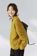 Textured Fleece Zip Jacket - Yellow