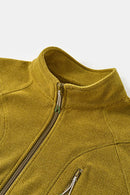 Textured Fleece Zip Jacket - Yellow