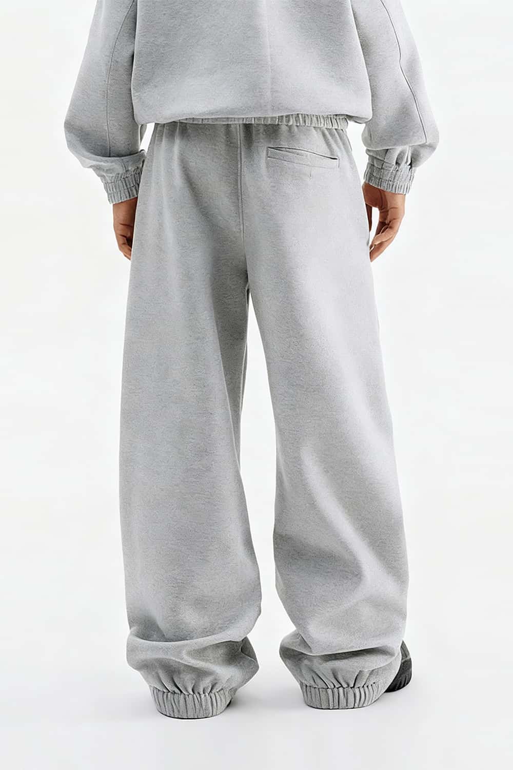Fleece Loose Fit Jogger Sweatpants - Flower Gray
