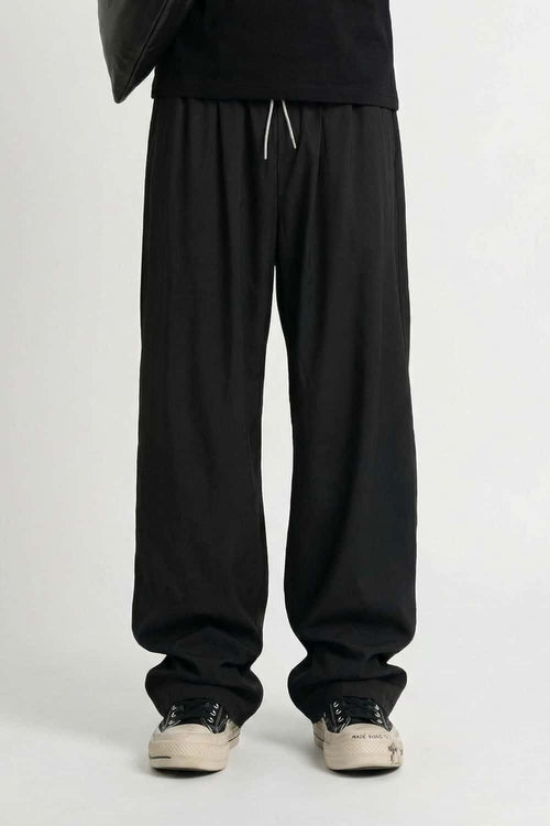 Quick-Dry Stretch Wide-Leg Pants - Black