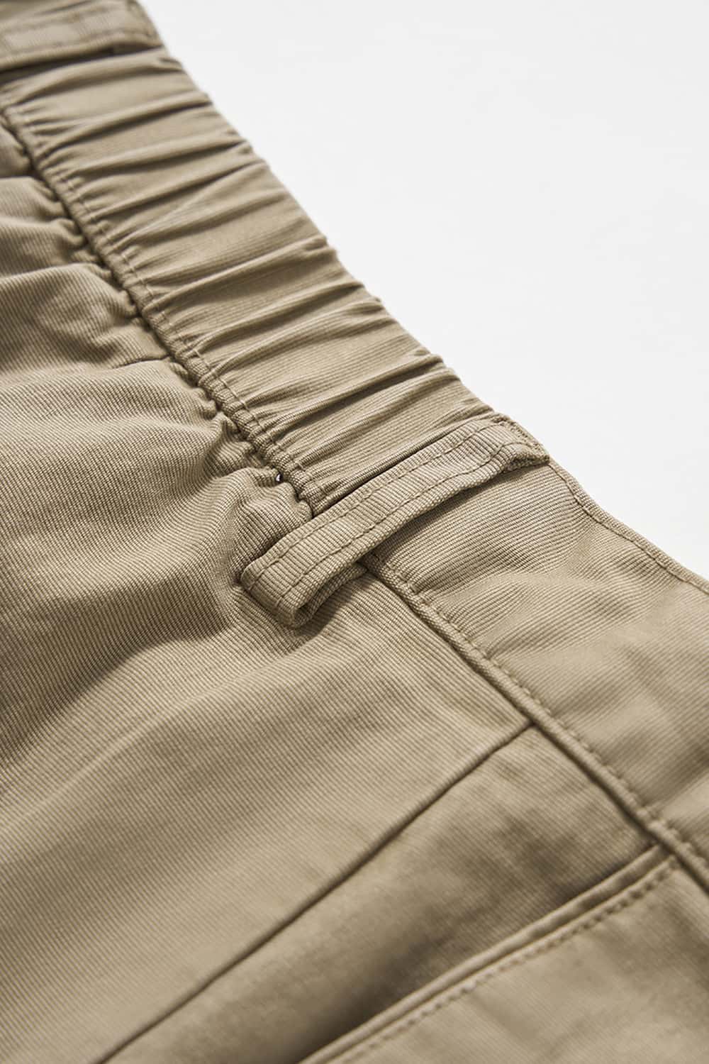 Pleated Wide-Leg Utility Pants - Khaki